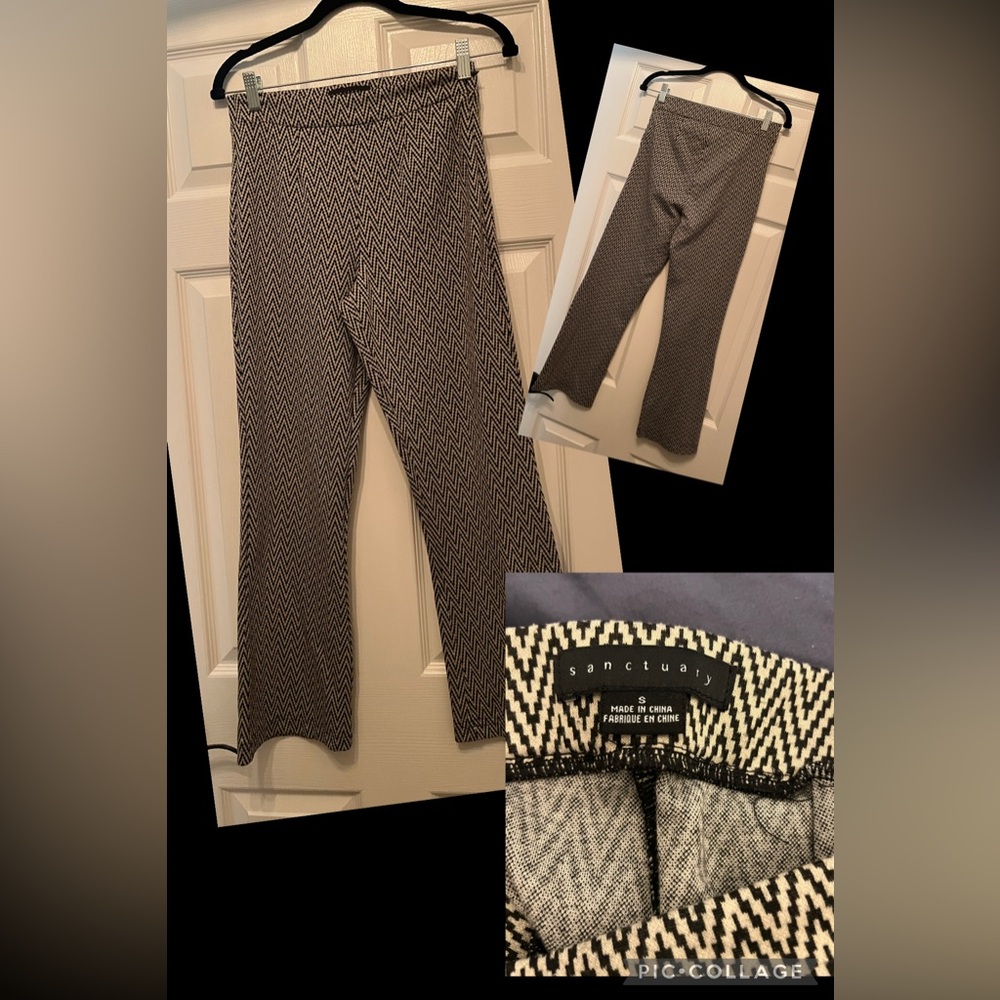 Sanctuary Black and Cream Patterned Women's Pants